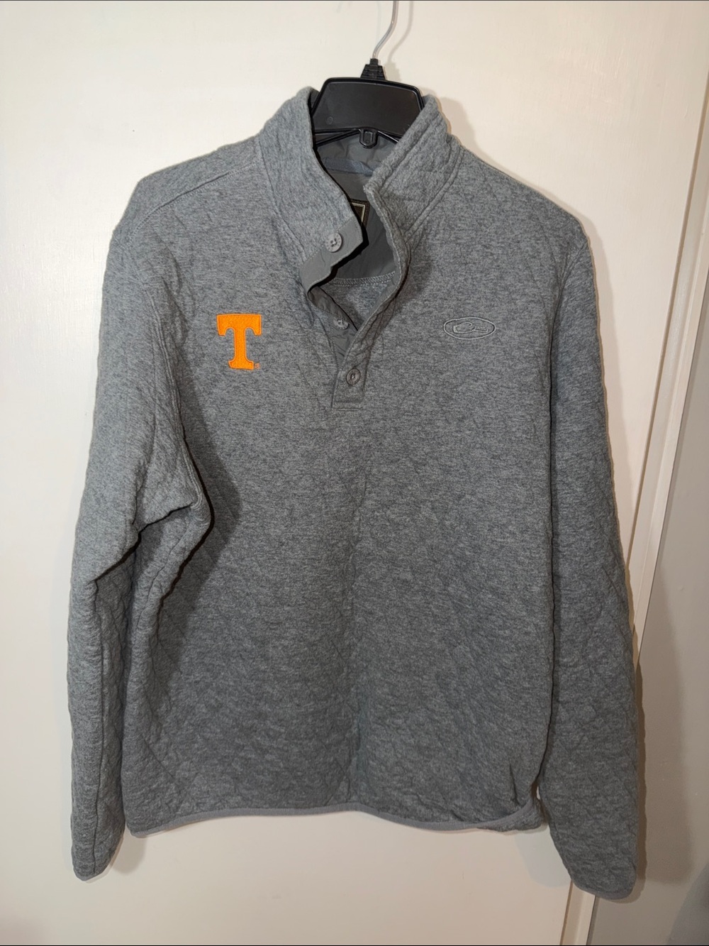 Drake Power T Tennessee Gray Quilted Pullover
